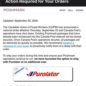 Purolator Shipping Service Notice